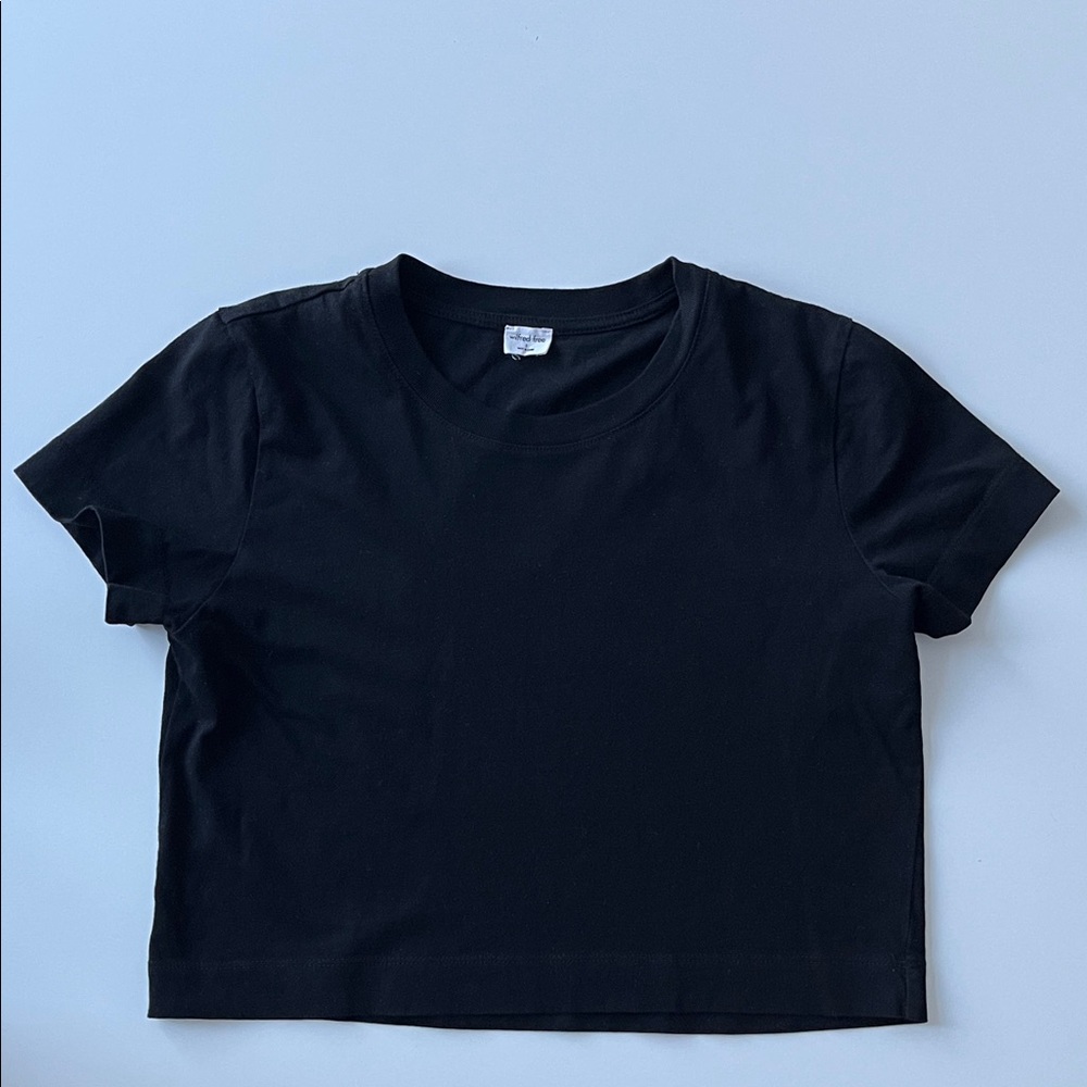 Aritzia Wilfred Free Black Crop T-Shirt Small